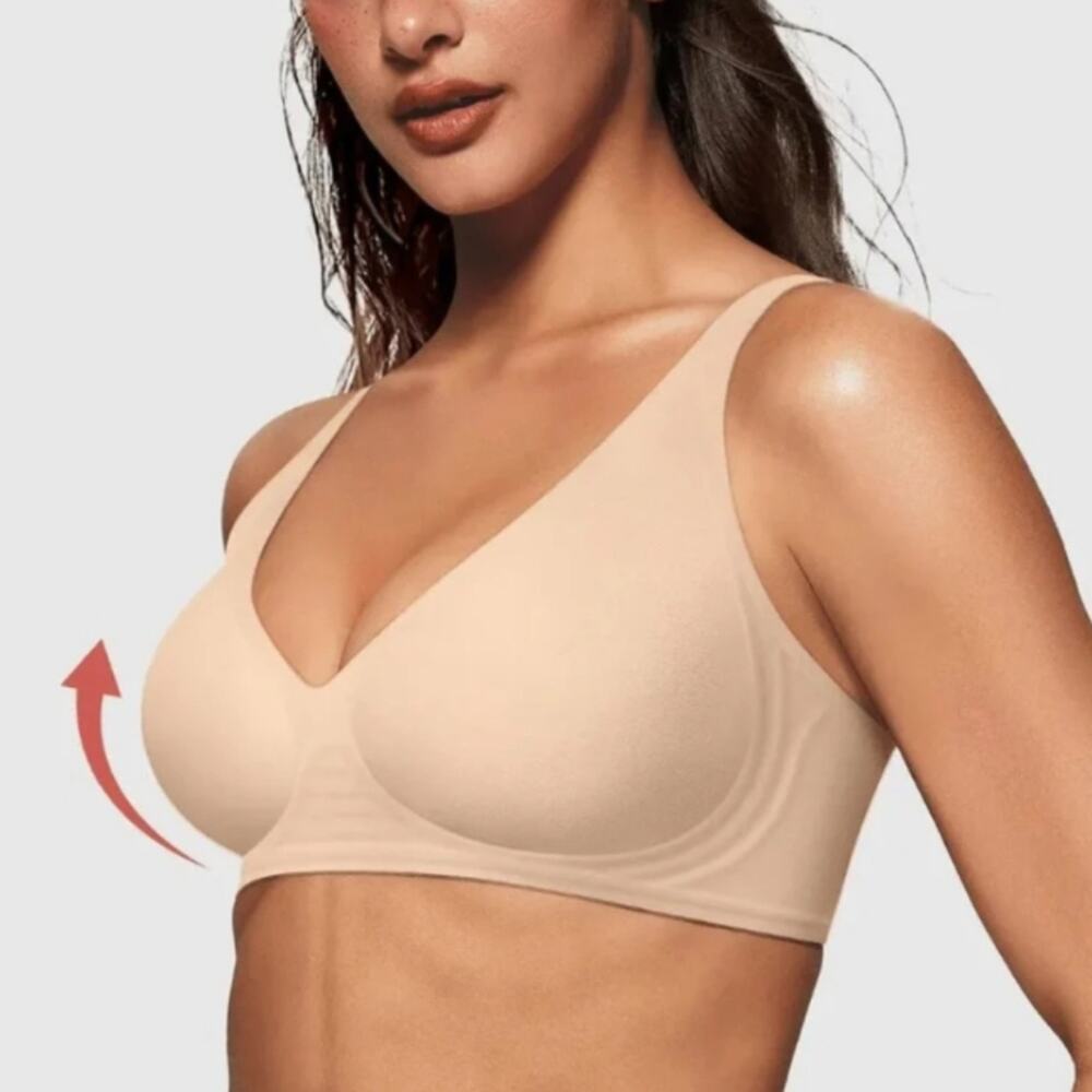 COMFORA Wireless Seamless Everyday Bra – Size L • Nude